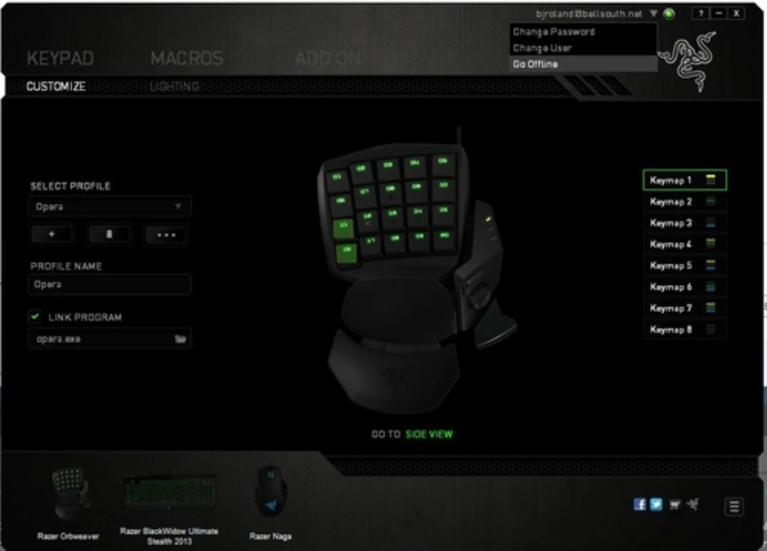 Razer Synapse 4 Windows utilizada como referencia visual para la aplicación publicada